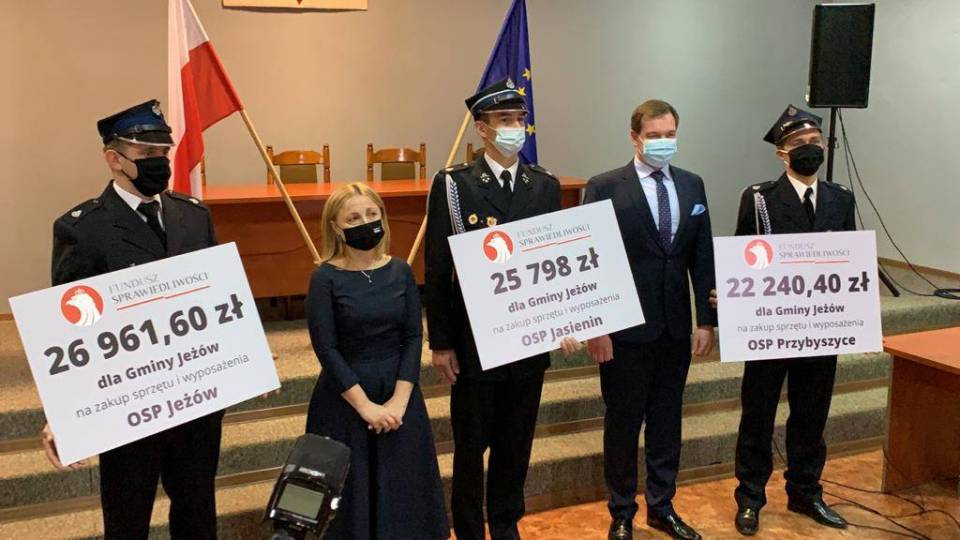 Ochotnicze Straże Pożarne w gminy Jeżów z dofinansowaniem z Funduszu Sprawiedliwości
