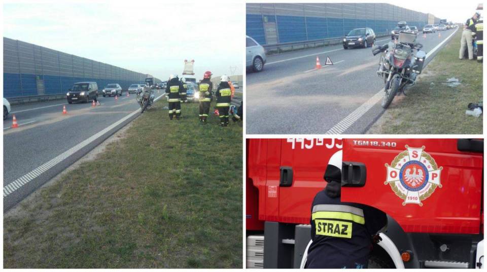 [ZDJĘCIA] Wypadek na autostradzie A2. Jedna osoba poszkodowana, na miejscu wszystkie służby