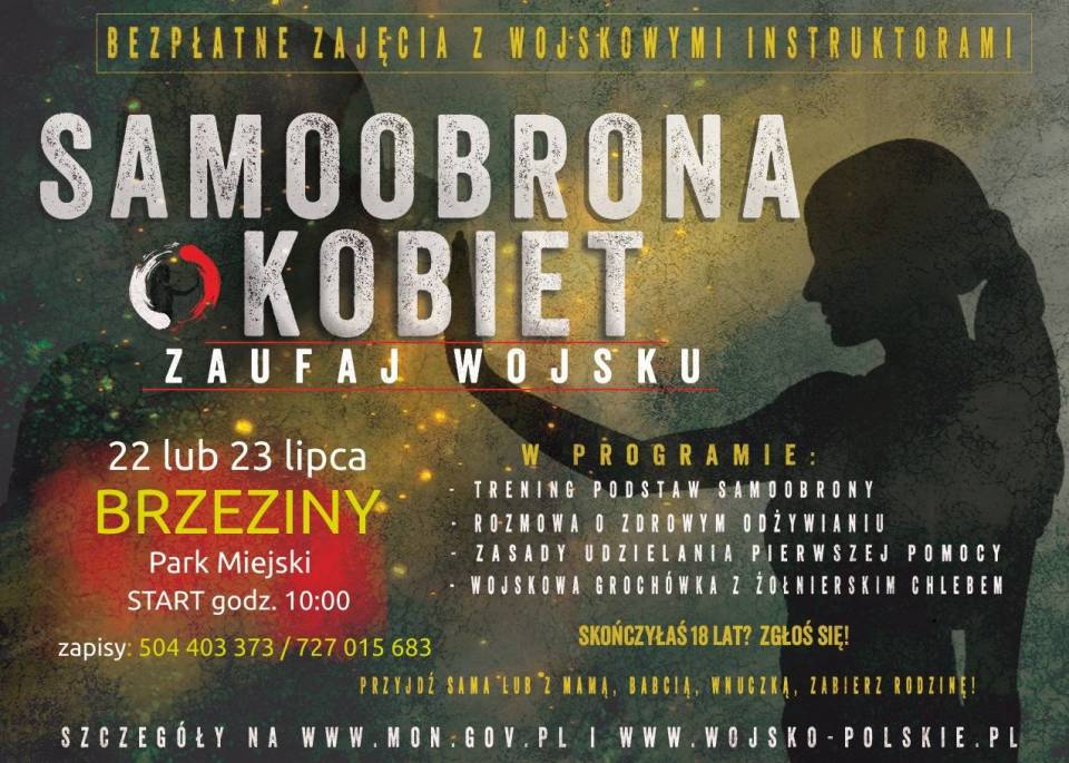 „Samoobrona kobiet – zaufaj wojsku” – ruszają zapisy na bezpłatne treningi w Brzezinach