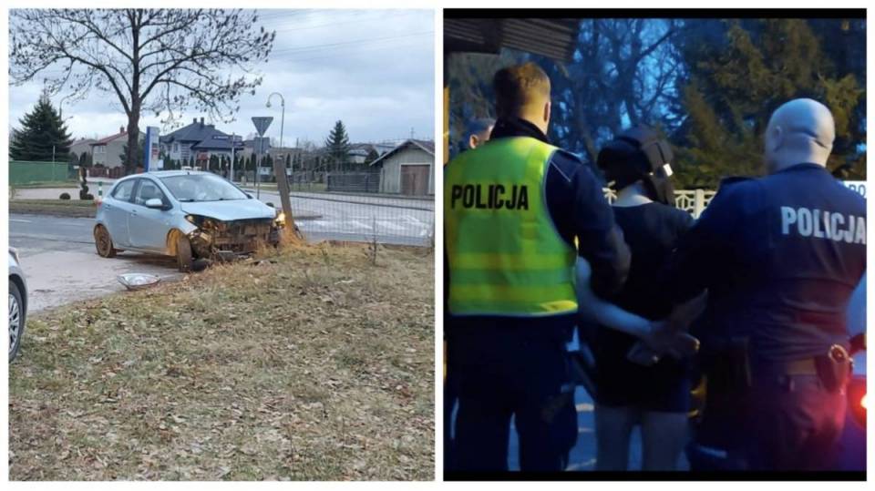 Strzały i pościg w Pajęcznie: 30-latek nie zareagował na polecenia patrolu, chciał potrącić policjantów